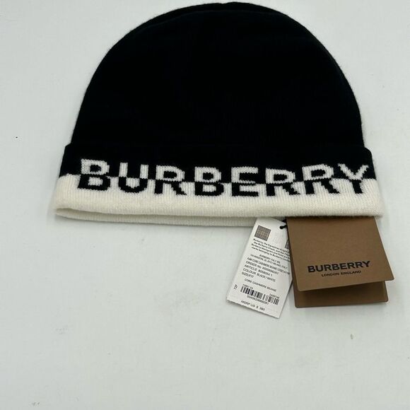 Unisex Burberry logo cashmere beanie one size - Picture 1 of 7